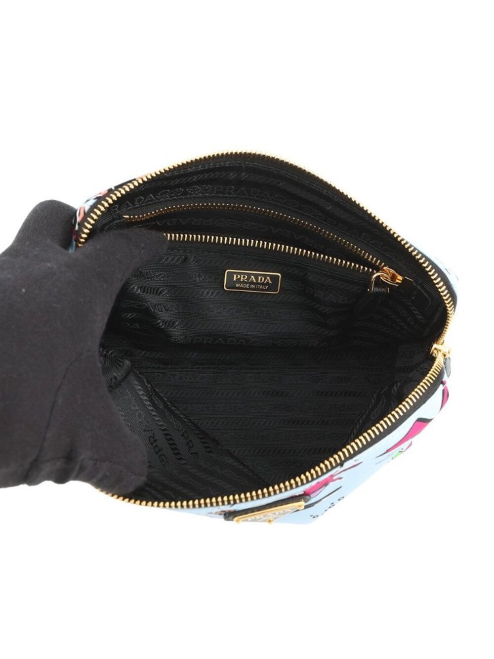 Prada Pouch Re-Nylon Surfin Pattern Nylon Case - Picture 4 of 8